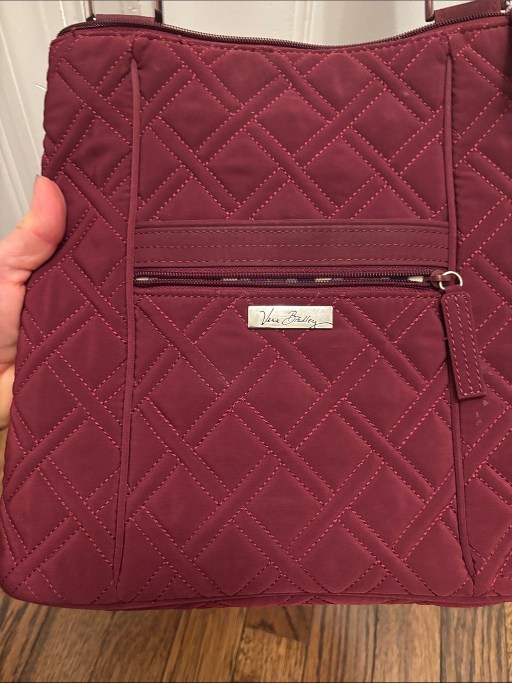 Vera Bradley Quilted Shoulder Bag in Burgundy